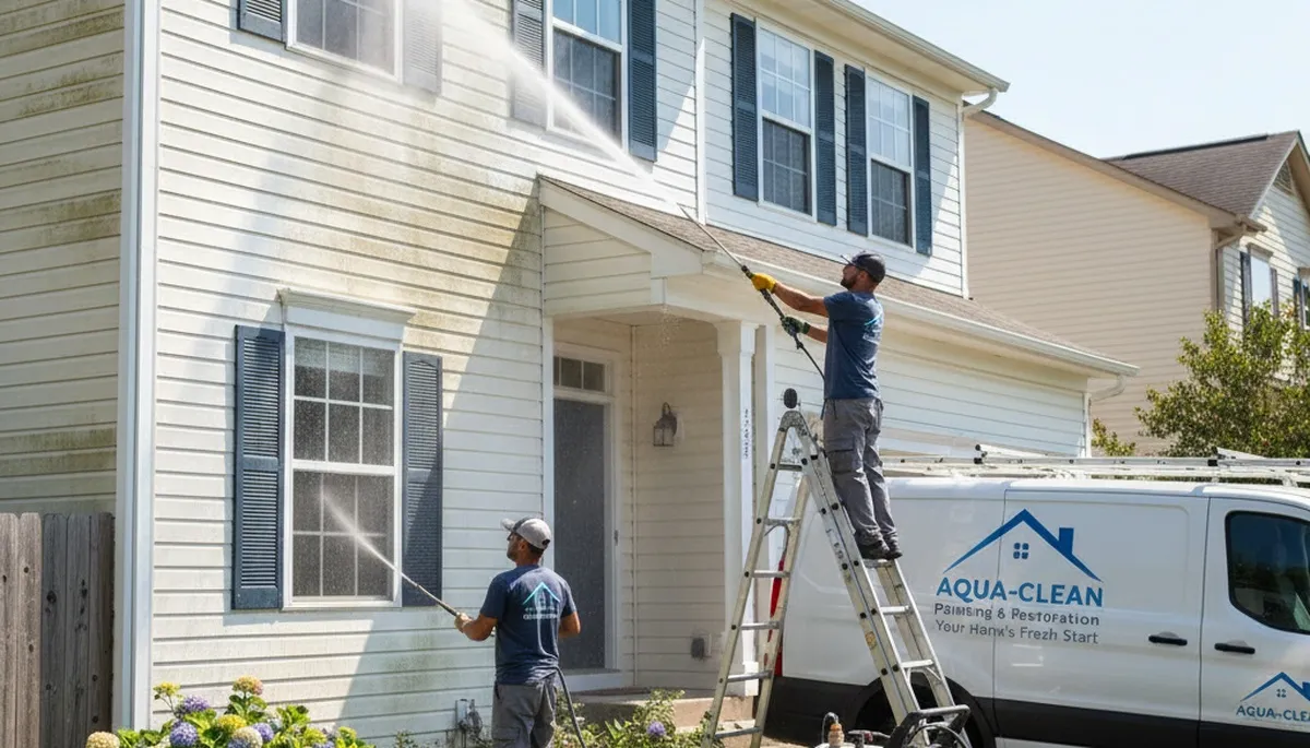 Vinyl siding pressure cleaning in Reno, NV by Reno Paint Pros for a brighter, cleaner exterior